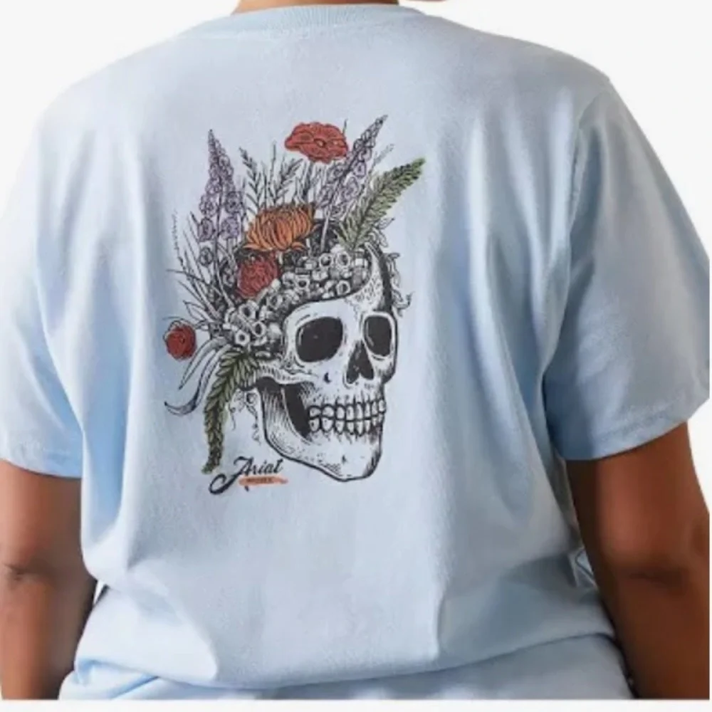 Ariat Women's Rebar CottonStrong Roughneck Graphic T-Shirt size medium blue​ - Picture 2 of 16